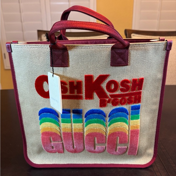 New Authentic Gucci Logo Multicolor Tote Bag - Picture 4 of 11